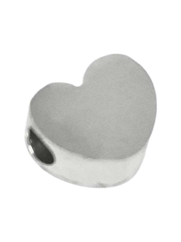 Small 3D Heart Pendant in stainless steel, 6-8mm no bail
