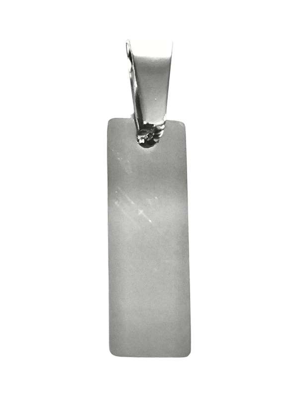 Square tag in stainless steel with bail