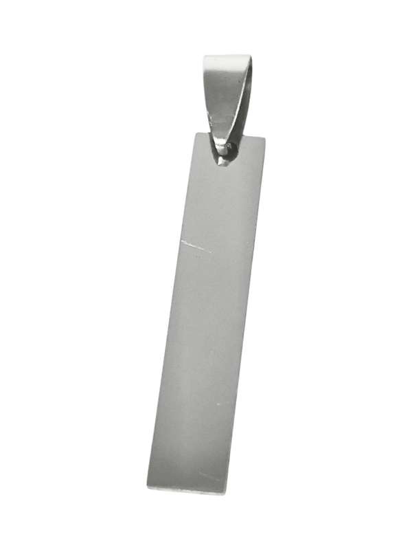 Square tag in stainless steel with bail