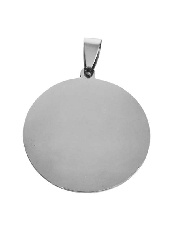 Round tag in stainless steel with bail