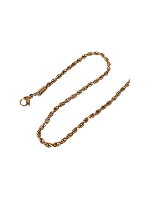 Rope chain 3mm wide, Gold Stainless steel, 60cm long
