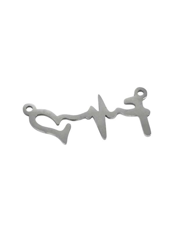 Heart with heartbeat Connector, 30mm