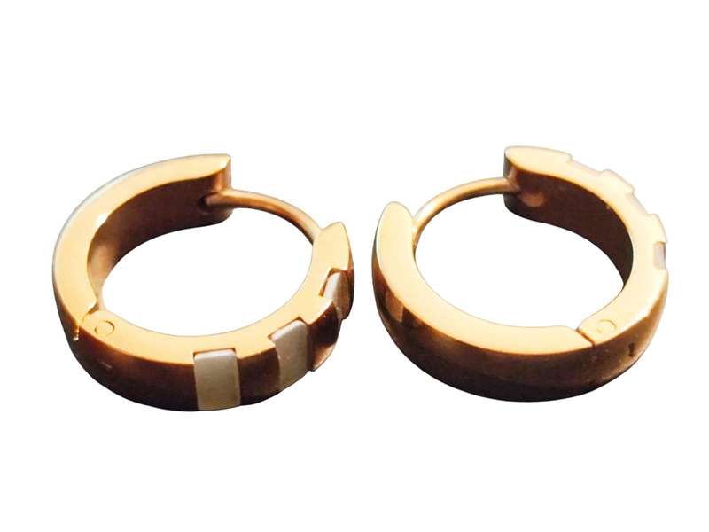 Stainless Steel Earrings Huggies, 16x5mm (Gold)