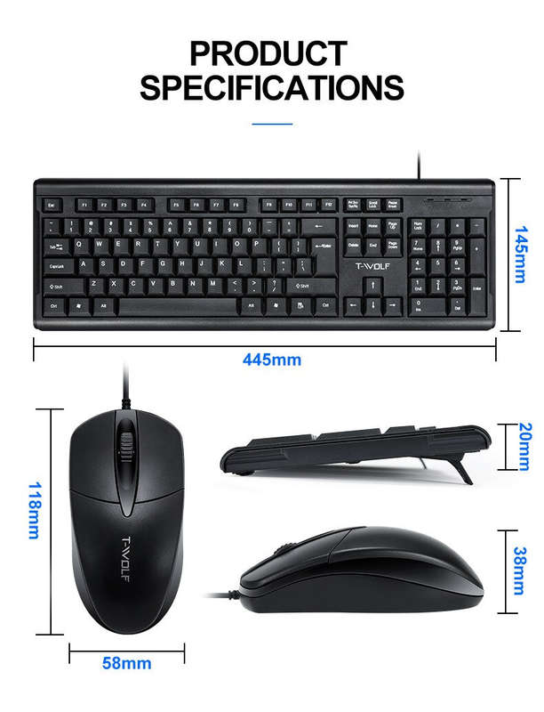 Wired computer keyboard with Mouse - 759248