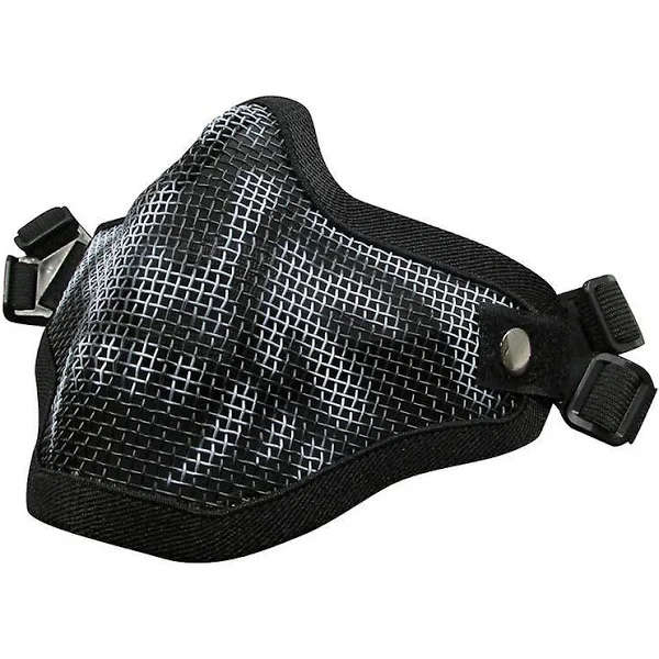 Tactical Airsoft Mask Half Face Adjustable Mesh Mask for Airsoft/CS Game Black