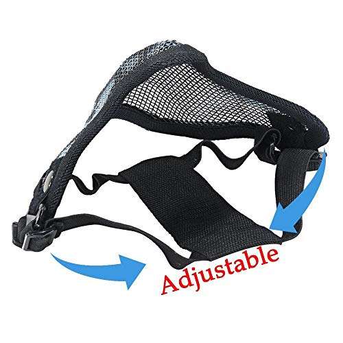 Tactical Airsoft Mask Half Face Adjustable Mesh Mask for Airsoft/CS Game Black