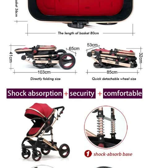 Belecoo stroller 2 in 1 Foldable Baby Pram