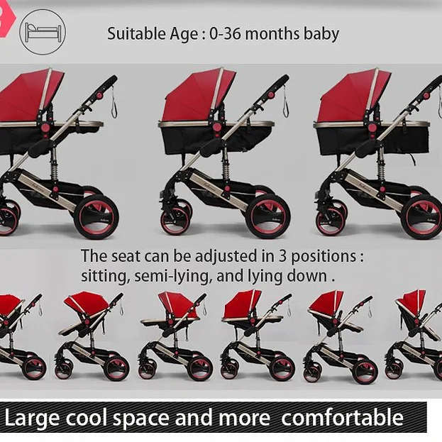 Belecoo stroller 2 in 1 Foldable Baby Pram