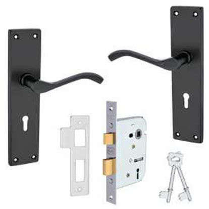 Carbon Mortice Lock Set
