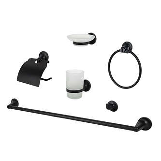Kessler Bathroom Accessory Set 6-Piece Stainless Steel Chrome |Matte Black |Gold