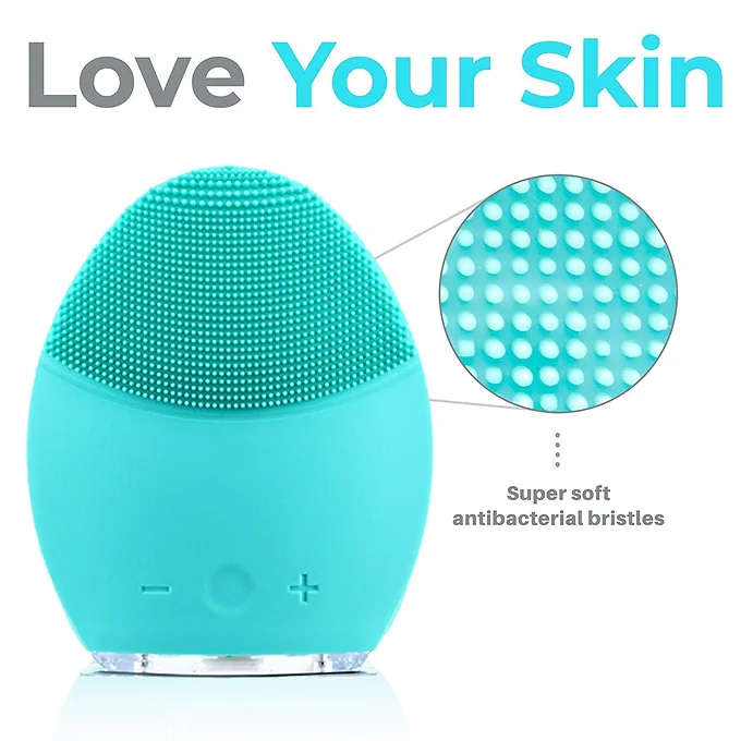 Silicone Electric Facial Cleansing Brush Face Massager - PINK