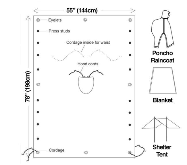 Camouflage Poncho -Raincoat #7