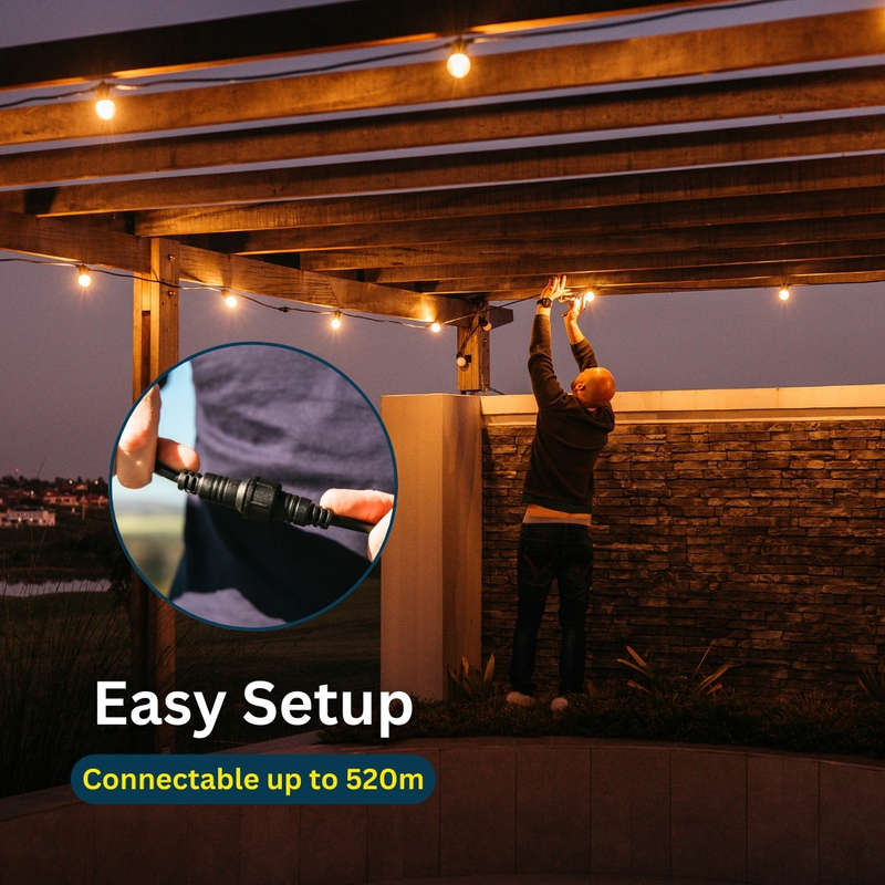 10m Warm White 10 LED Festoon Retro Bulb String Lights