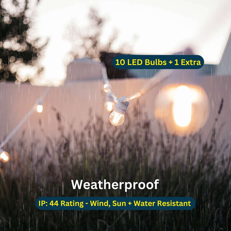 10m 10 LED Festoon Retro Bulb White String Lights
