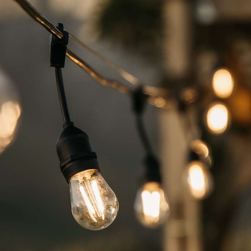 10m Heavy Duty Warm White 10 LED Festoon Drop String Lights