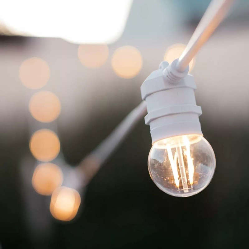 20m 20 LED Festoon Retro Bulb White Cable String Lights