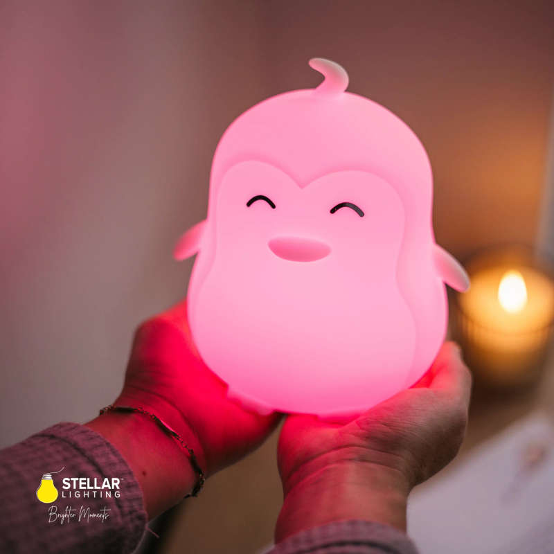 Kids Penguin Night Light (Soft, Silicone & Colour-Changing)