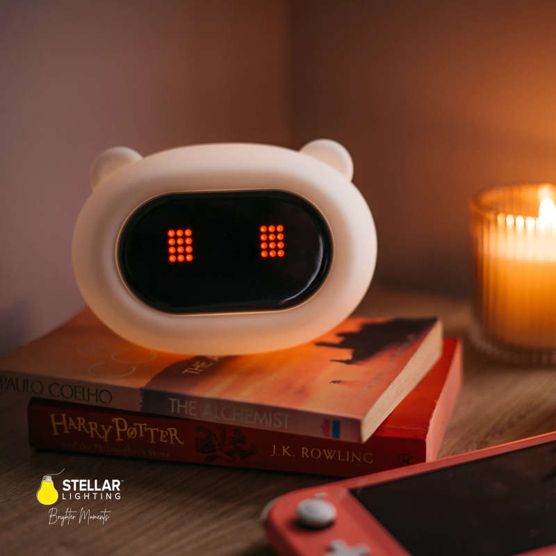 Kids Alarm Clock Night Light (Soft, Silicone & Colour-Changing)