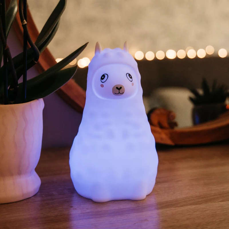 Kids Llama Night Light (Soft, Silicone & Colour-Changing)