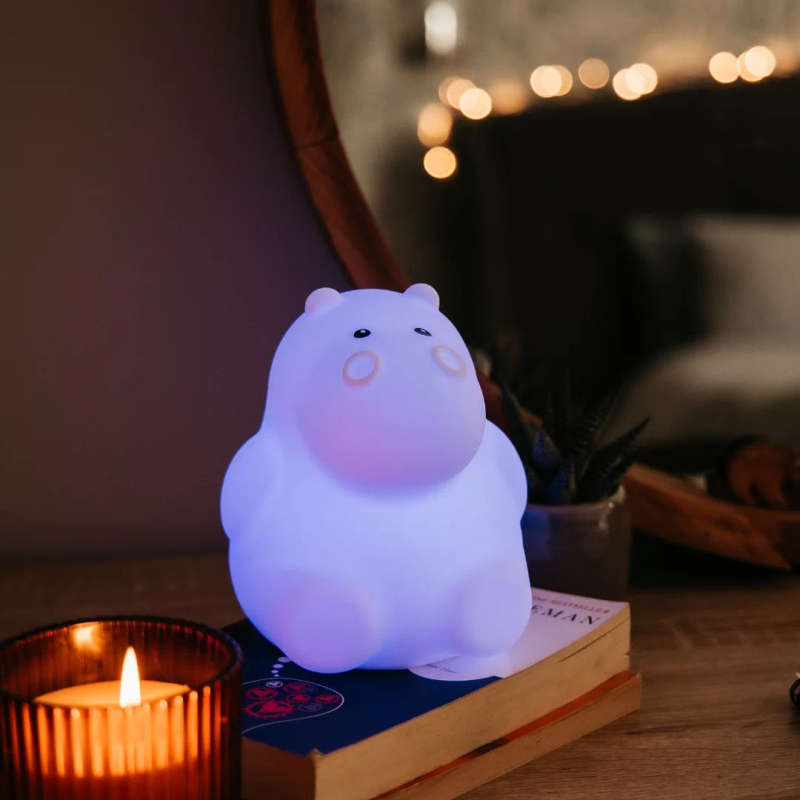 Kids Hippo Night Light (Soft, Silicone & Colour-Changing)