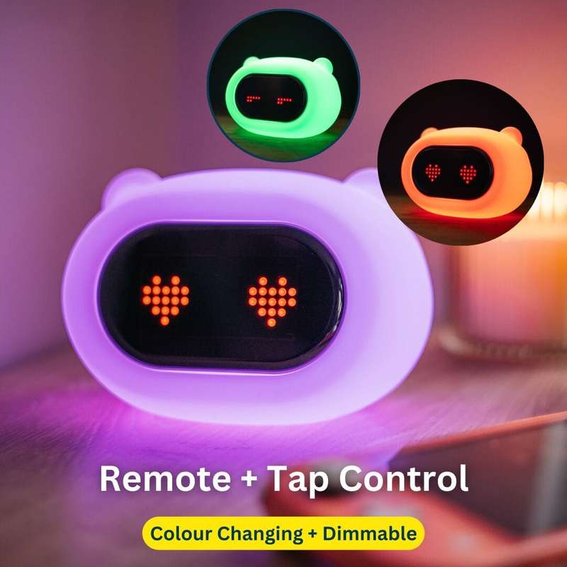 Kids Alarm Clock Night Light (Soft, Silicone & Colour-Changing)