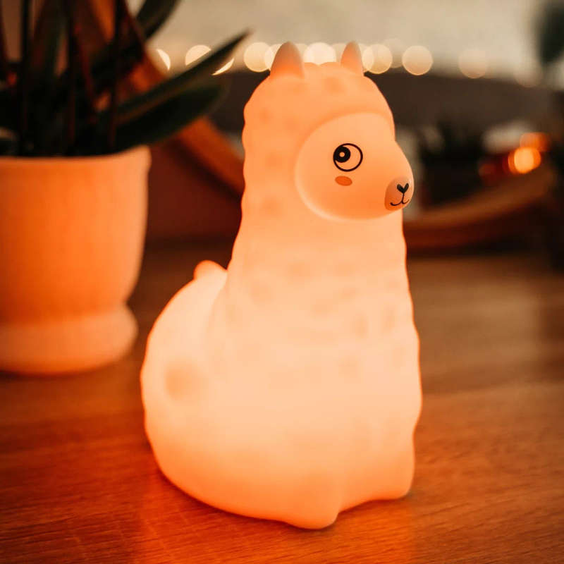 Kids Llama Night Light (Soft, Silicone & Colour-Changing)
