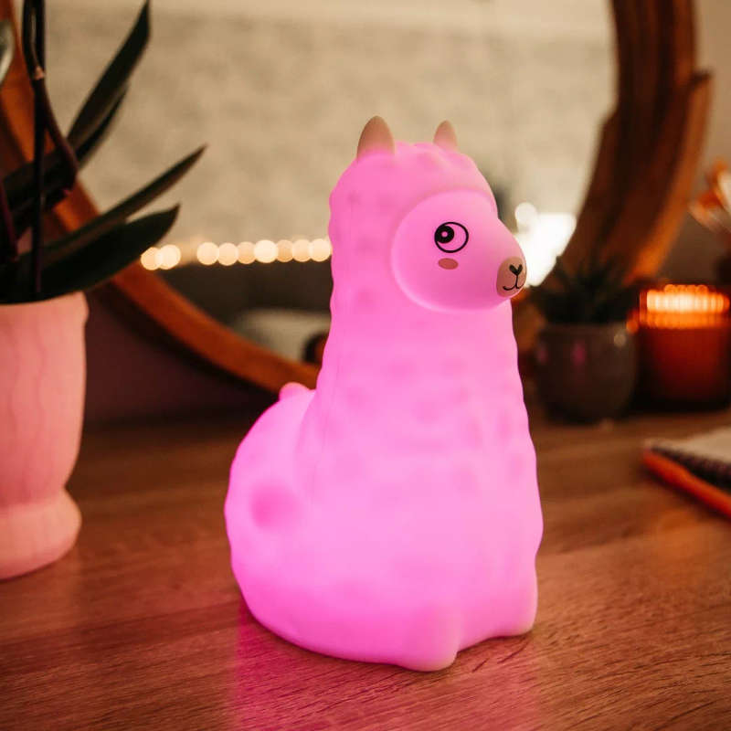 Kids Llama Night Light (Soft, Silicone & Colour-Changing)