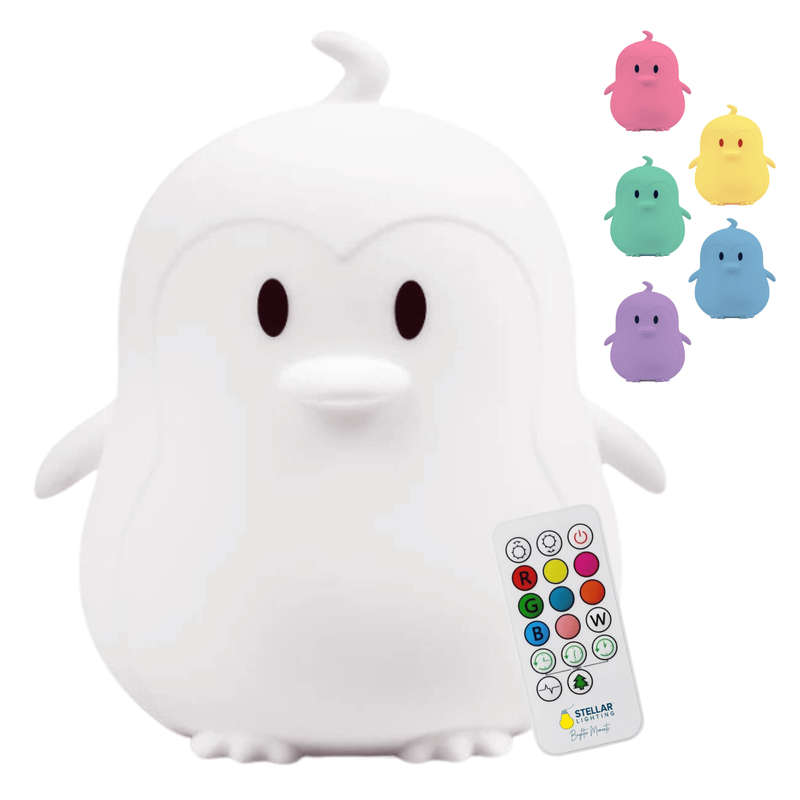 Kids Penguin Night Light (Soft, Silicone & Colour-Changing)