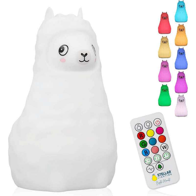 Kids Llama Night Light (Soft, Silicone & Colour-Changing)