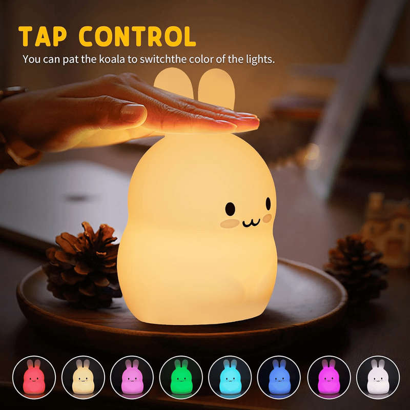 Kids Bunny Night Light (Soft, Silicone & Colour-Changing)