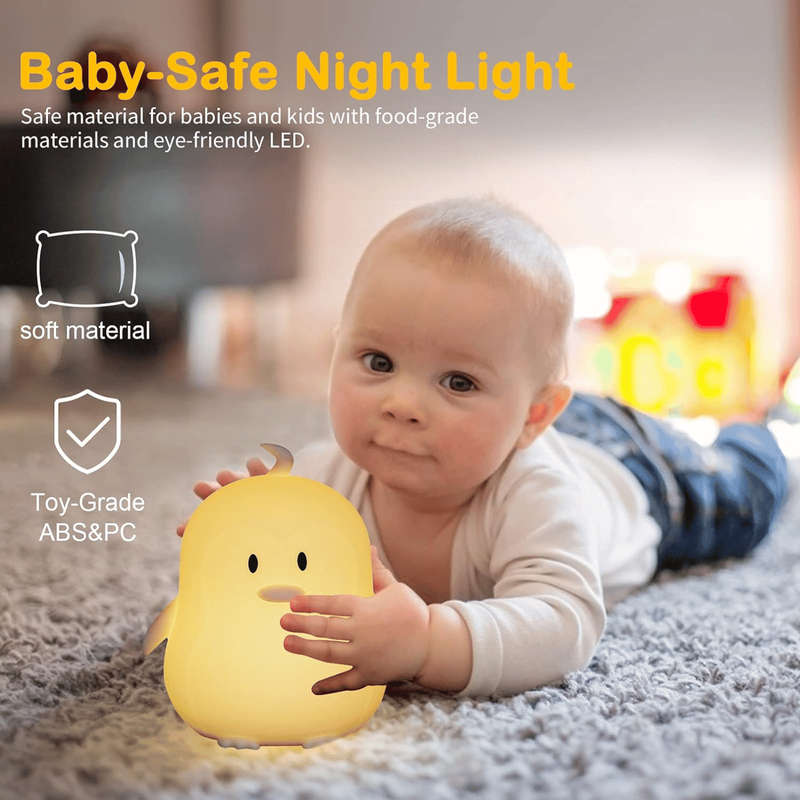 Kids Penguin Night Light (Soft, Silicone & Colour-Changing)