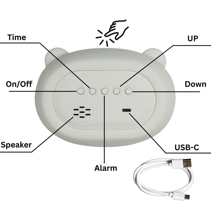 Kids Alarm Clock Night Light (Soft, Silicone & Colour-Changing)