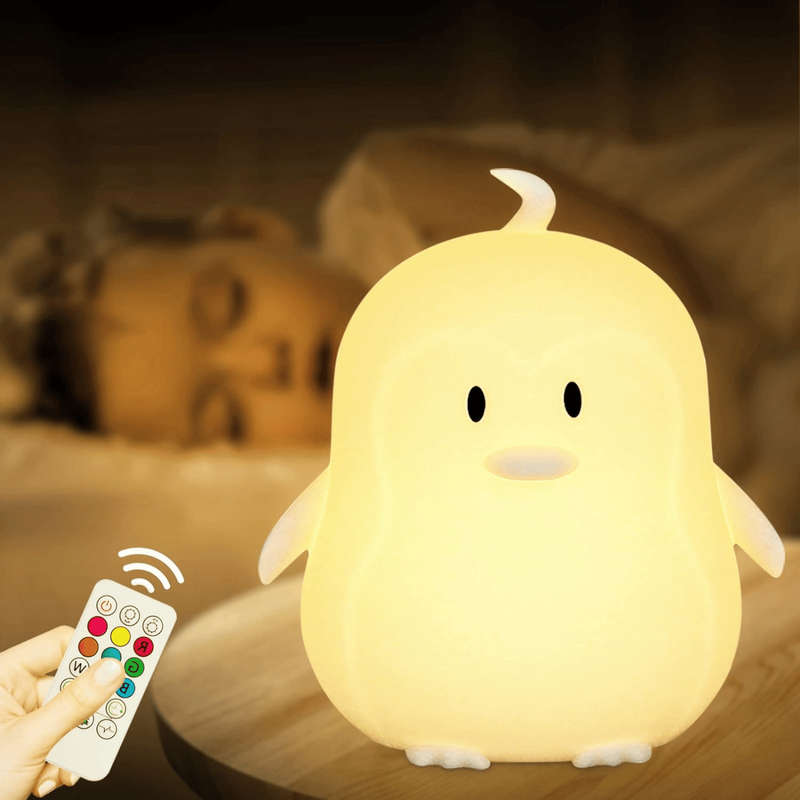 Kids Penguin Night Light (Soft, Silicone & Colour-Changing)