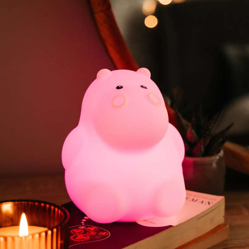 Kids Hippo Night Light (Soft, Silicone & Colour-Changing)