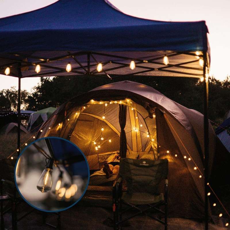 10m Solar Powered 25 Vintage LED Bulb String Lights