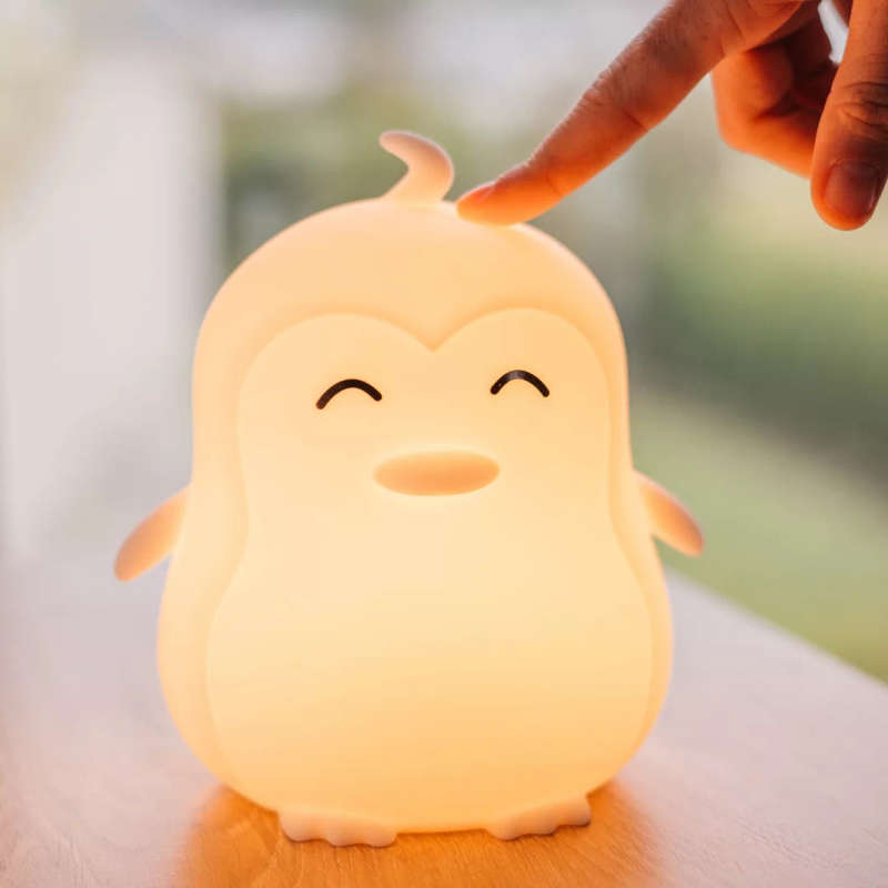 Kids Penguin Night Light (Soft, Silicone & Colour-Changing)