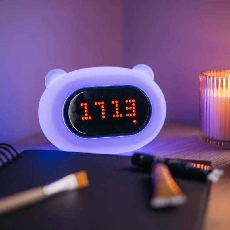 Kids Alarm Clock Night Light (Soft, Silicone & Colour-Changing)