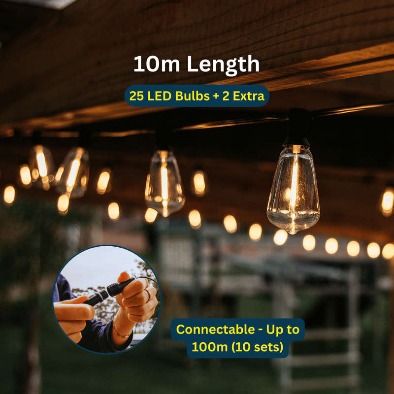 10m 25 Vintage LED Bulb String Lights