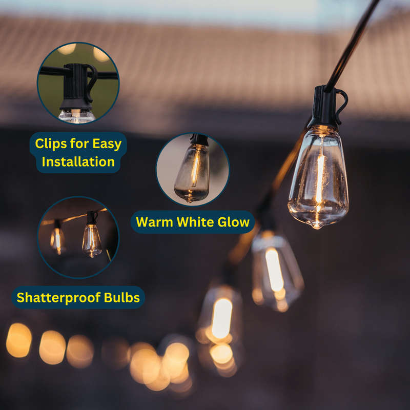 10m 25 Vintage LED Bulb String Lights