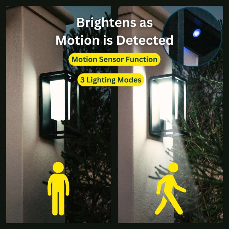 Solar Rechargeable LED Wall Lantern Light