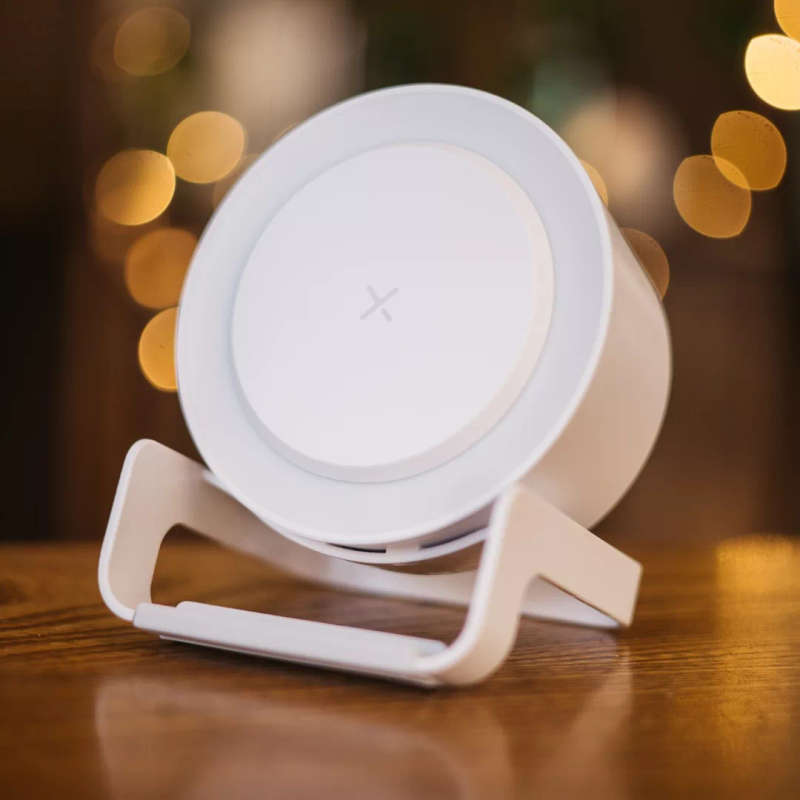 White Speaker LED Wireless Phone Charger