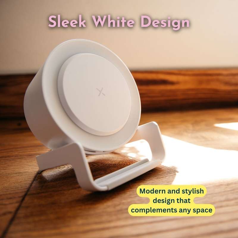 White Speaker LED Wireless Phone Charger