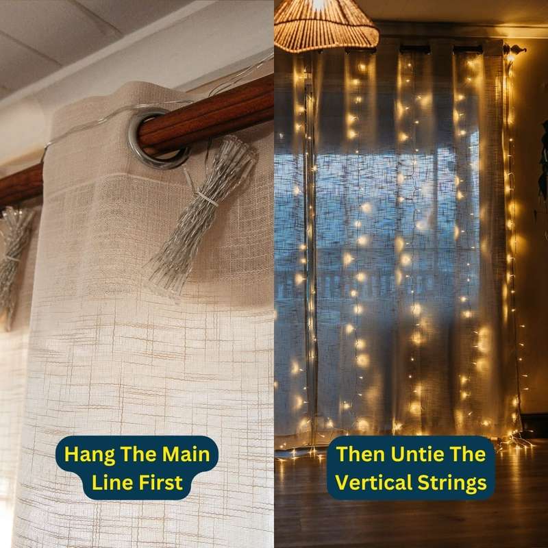 3m x 3m 300 LED Curtain String Fairy Lights