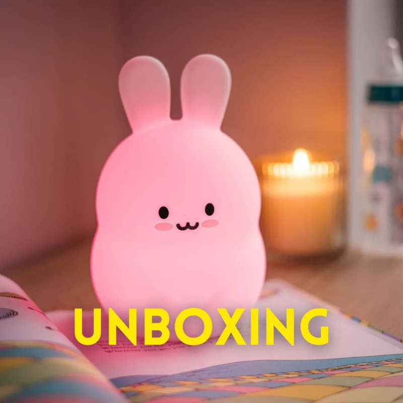 Kids Bunny Night Light (Soft, Silicone & Colour-Changing)