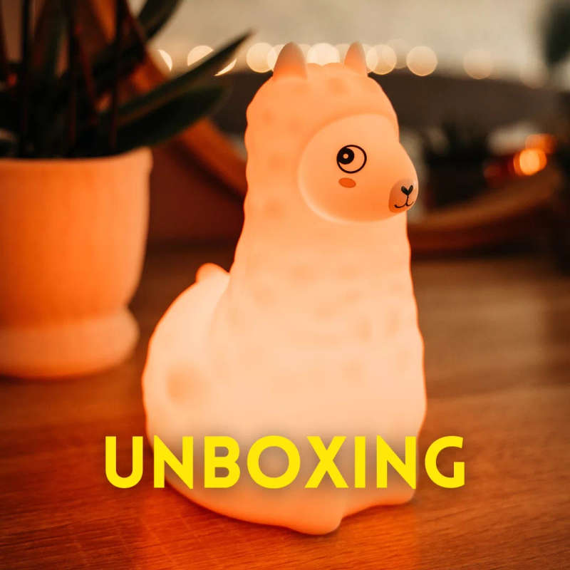 Kids Llama Night Light (Soft, Silicone & Colour-Changing)