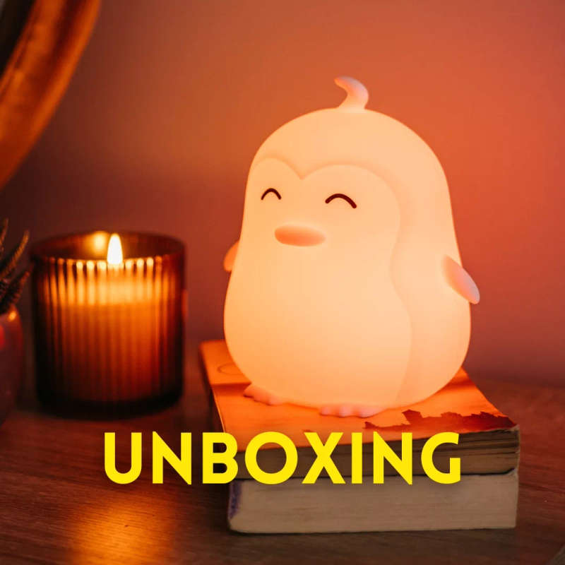 Kids Penguin Night Light (Soft, Silicone & Colour-Changing)