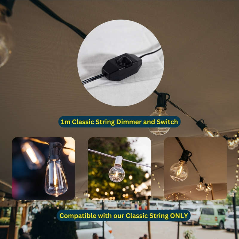 Classic Dimmer with Dial On/Off Switch for String Light