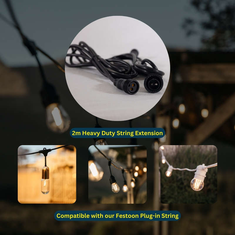 Festoon Heavy Duty 2 Meter Extension for Drop String Light