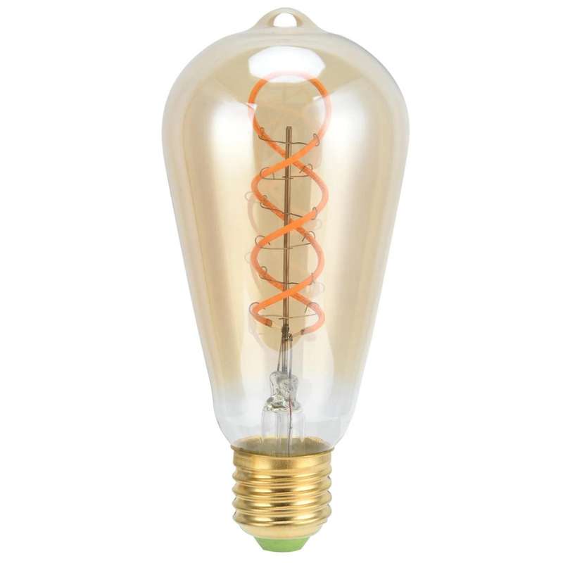 Vintage Edison Spiral Light Bulb ST64 Golden LED E27 3W