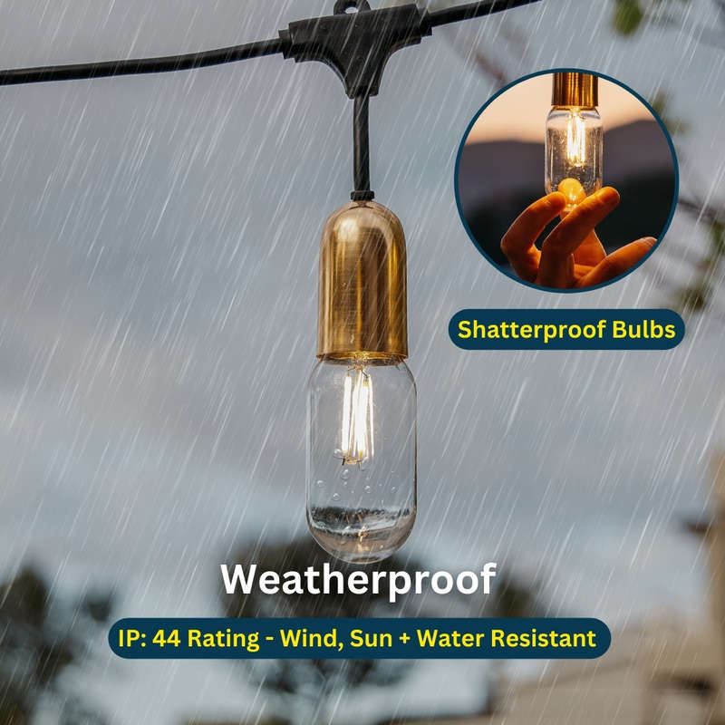 10m 10 LED Festoon Gold Vintage Drop String Lights